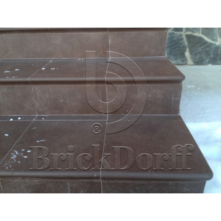 Клинкерная ступень флорентинер противоскользящая плитка Interbau Nature Art Umbra braun, 360*320*9,5 мм