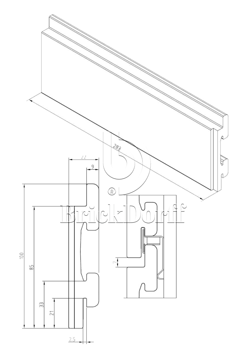 Серо-зеленая Клинкерная Плитка для Вентилируемых фасадов без расшивки шва 283*85/100*22 мм