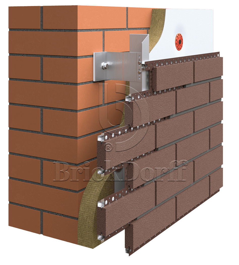 BP-1 Metal Dark Клинкерная фасадная плитка для НВФ навесного вент фасада 245*65*10 мм