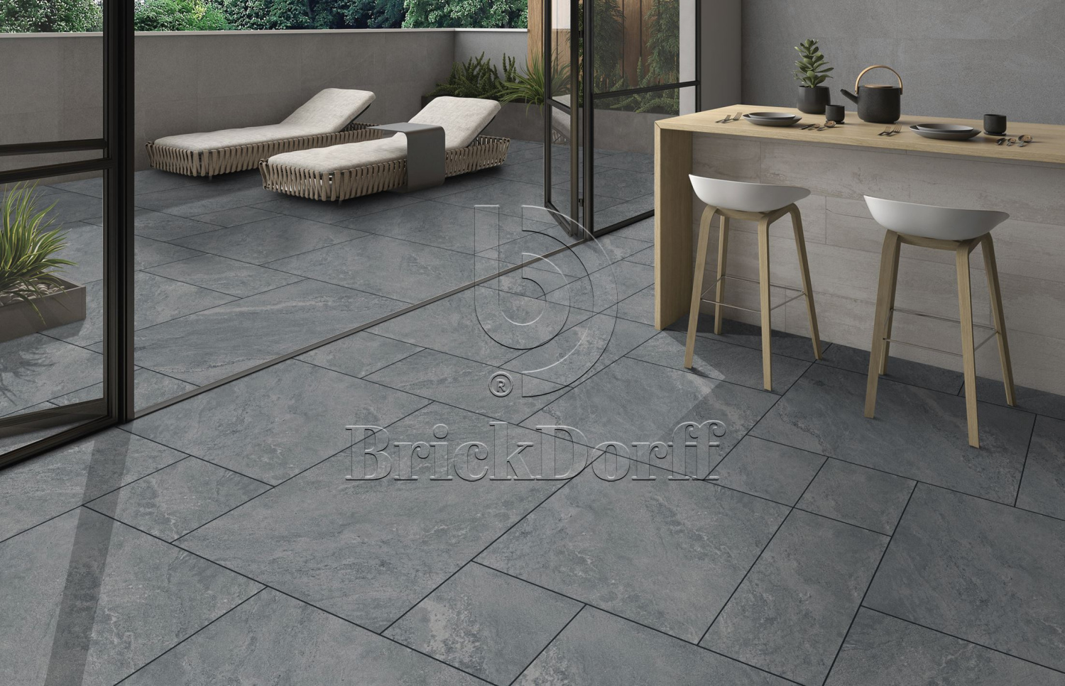 Mountain Black 900x600x20 мм, тротуарная плитка уличная, противоскользящая, керамогранит OutdoorDesign 20мм