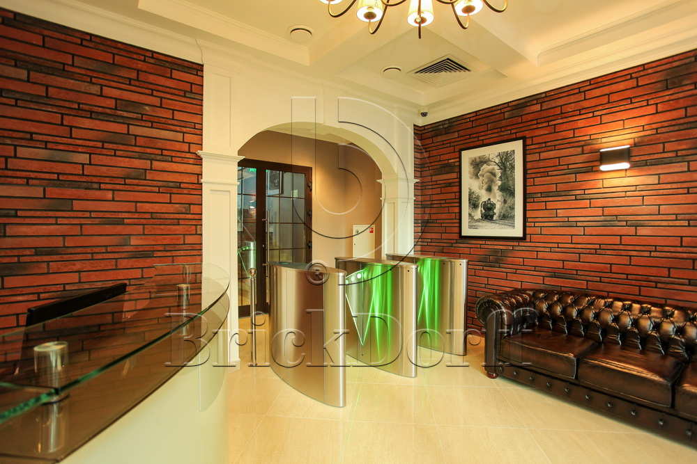 Клинкерная фасадная плитка облицовочная под кирпич Stroeher (Штроер) Zeitlos 353 eisenrost рельефная, 400*35*14 мм