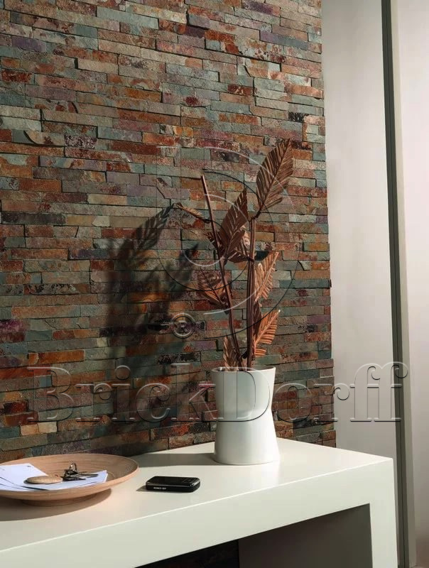 Сланец Цветной-1120 600*150*10-20 мм, натуральный камень для фасада и интерьера BD