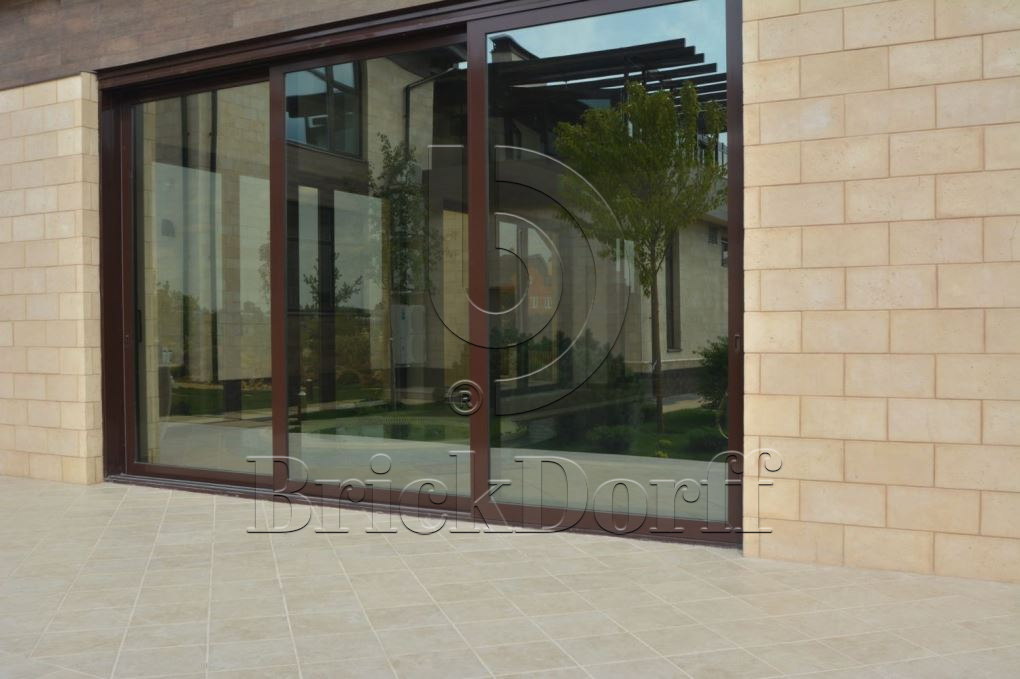 Фасадная облицовочная декоративная плитка травертин-касса 01