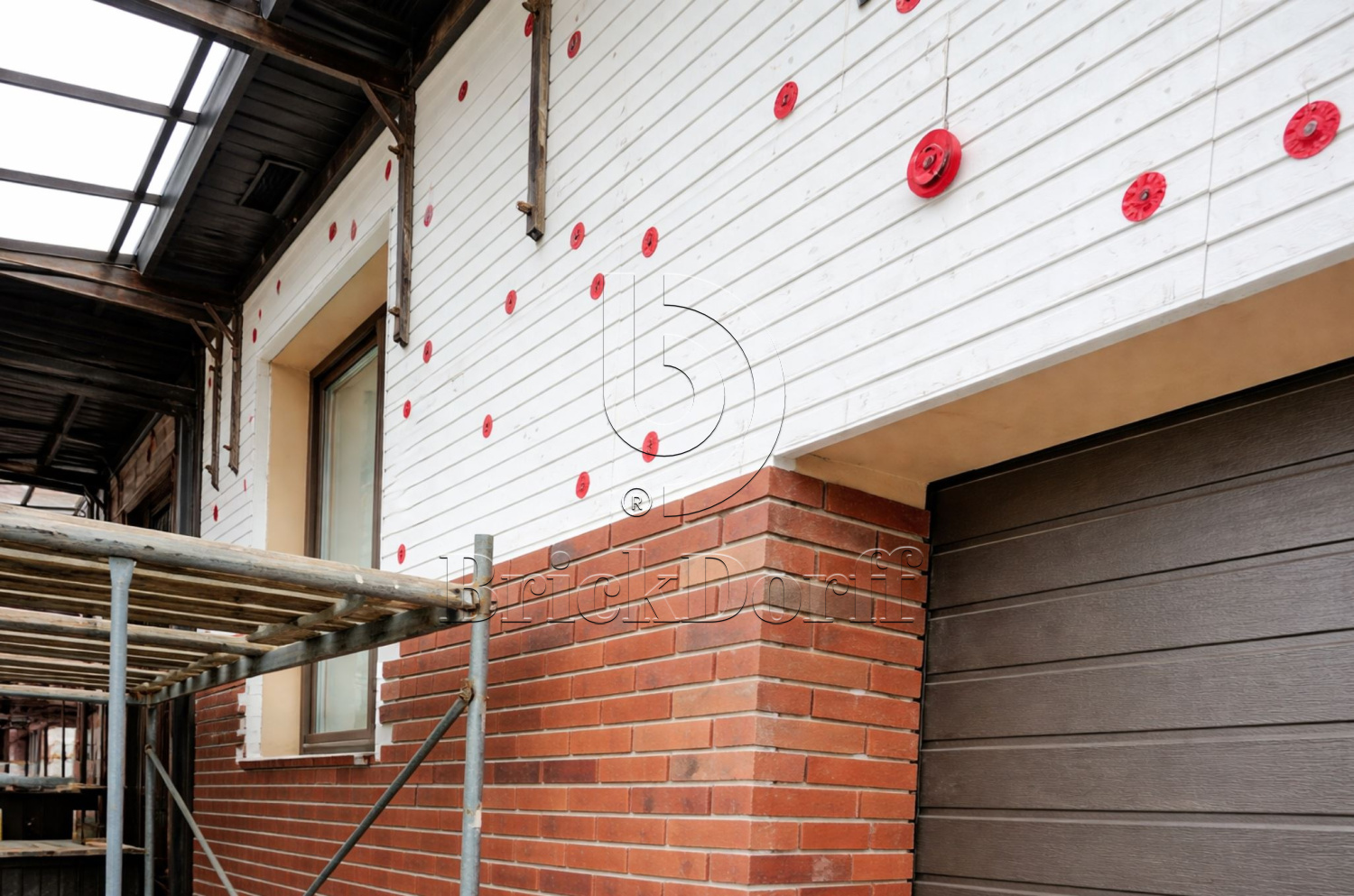 Фасадная панель утепления ППС 80 мм с направляющими под клинкерную плитку RF, размер 540х1000х80 мм