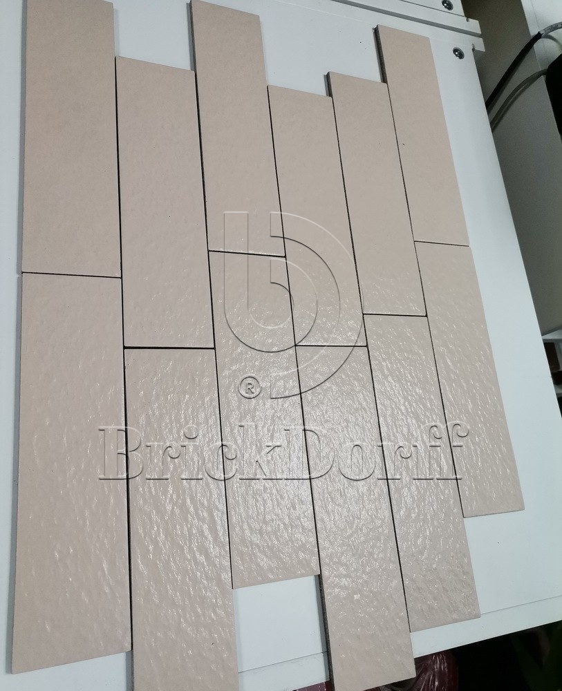 Амстердам-7 рельефная, белая клинкерная фасадная плитка под кирпич 245*65*7 мм, керамин