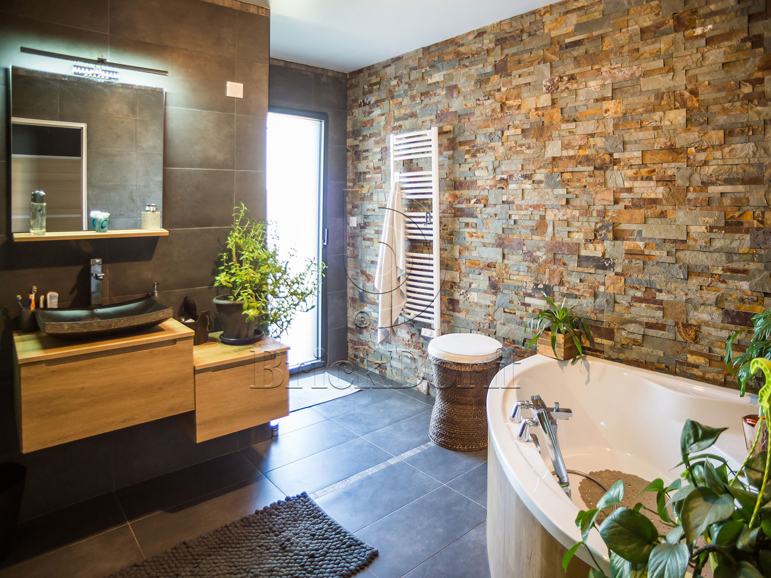 Сланец Цветной 350*180*10\12 мм, натуральный камень для фасада и интерьера BD