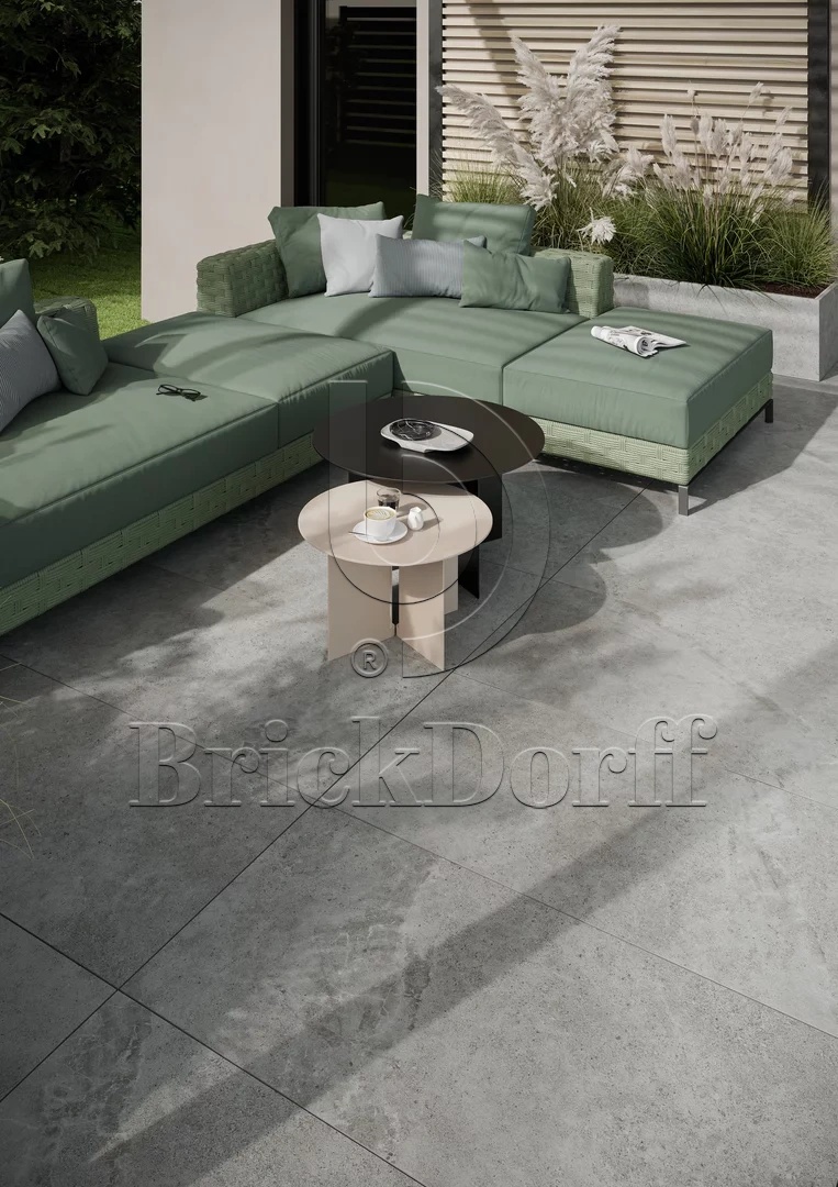 Authority Grey Gres 595*1195*20 мм тротуарная плитка уличная, противоскользящая, керамогранитная Paradyz