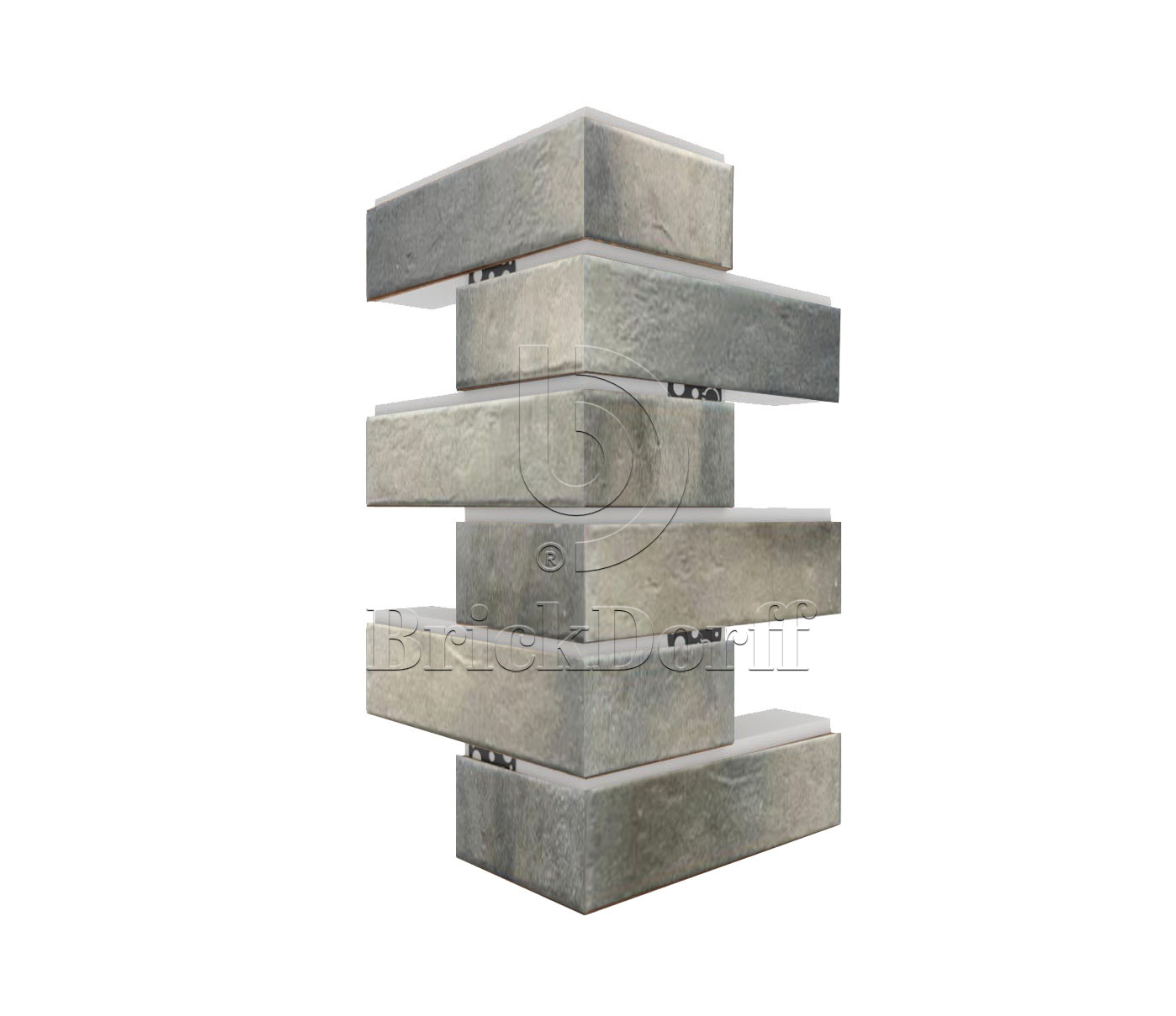 Retro Brick Pepper угловая фасадная термопанель из пенополистирола ППС 100 мм, 0,17 м2 с клинкерной плиткой