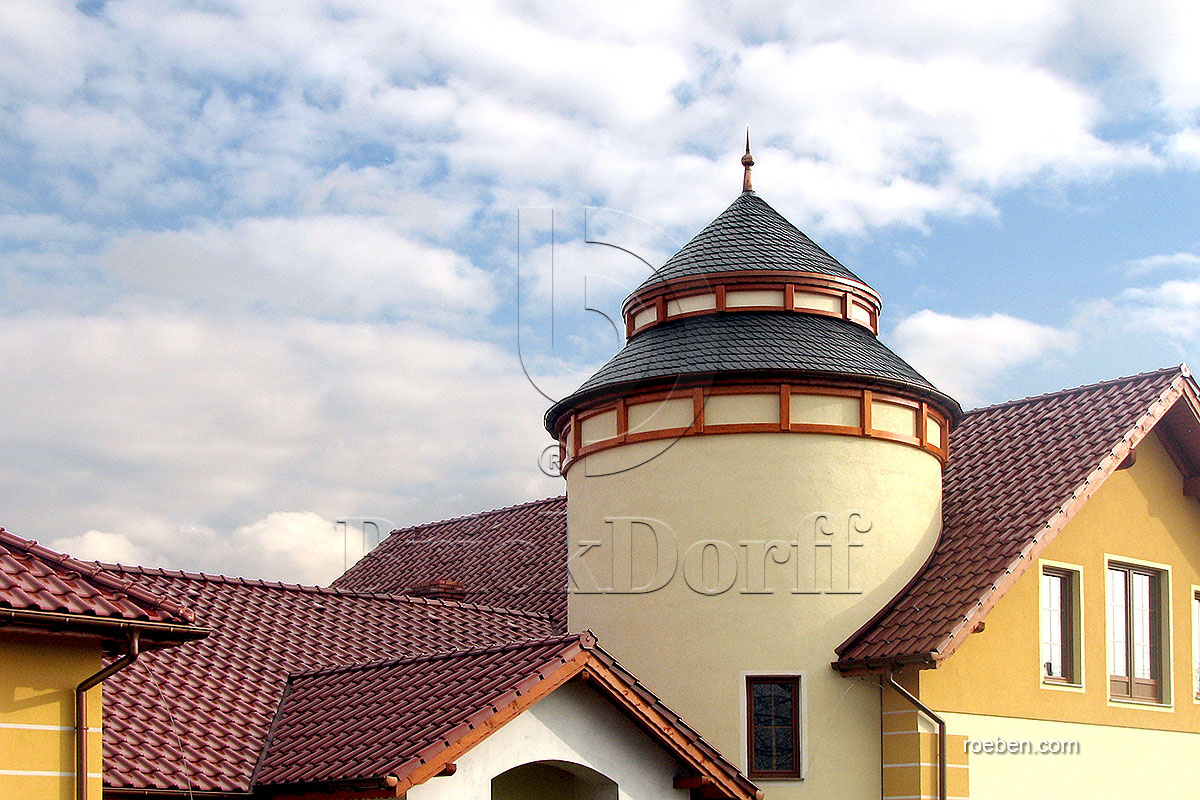 Керамическая черепица рядовая Roben MONZAplus каштановый глянцевый ангоб