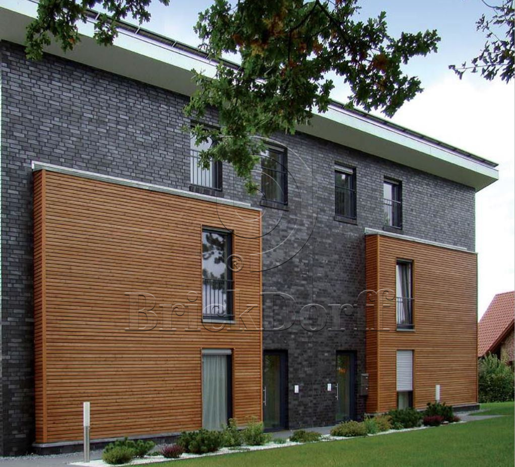 Кирпич облицовочный Клинкерный ABC 954 Hamburg schwarz-blau-bunt glatt NF 240*115*71 мм