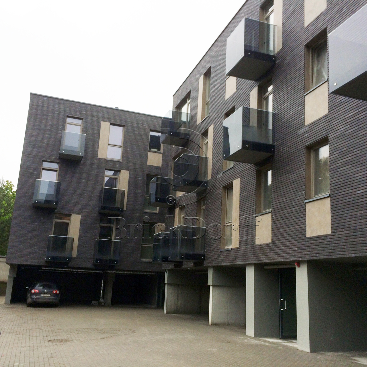 Клинкерная фасадная плитка облицовочная под кирпич Stroeher (Штроер) Glanzstueck Glanzstueck № 1 рельефная, 440*52*14 мм