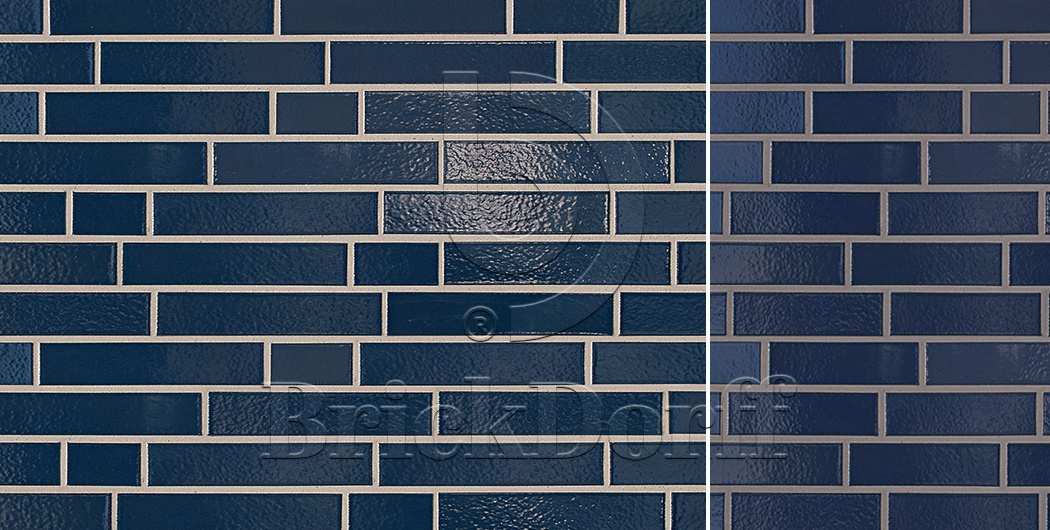 Глазурованная клинкерная фасадная плитка под кирпич ABC Dunkelblau 350 синяя, 240*115*10 мм