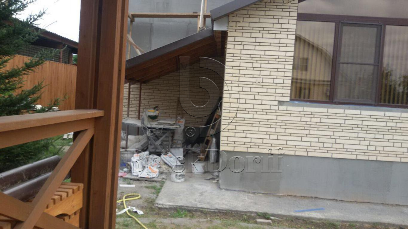 Клинкерная фасадная плитка облицовочная под кирпич Stroeher (Штроер) Zeitlos 351 kalkbrand рельефная, 400*35*14 мм