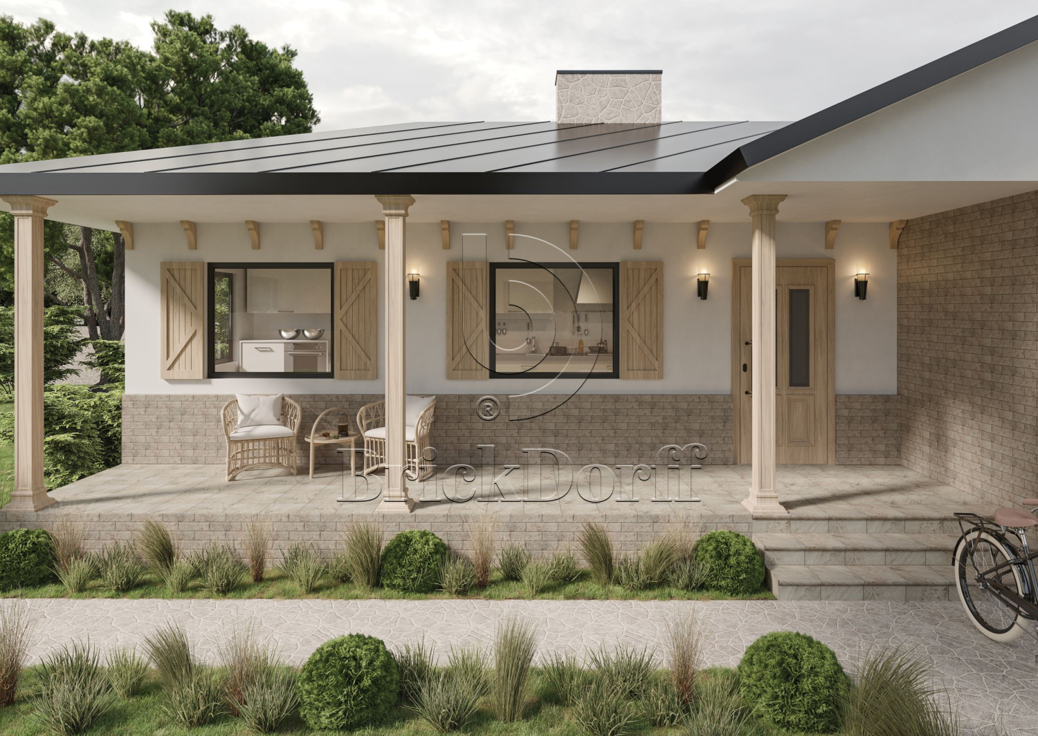 Mattone Pietra Beige 245X66х7,4 мм Клинкерная фасадная плитка под кирпич облицовочная бежевая