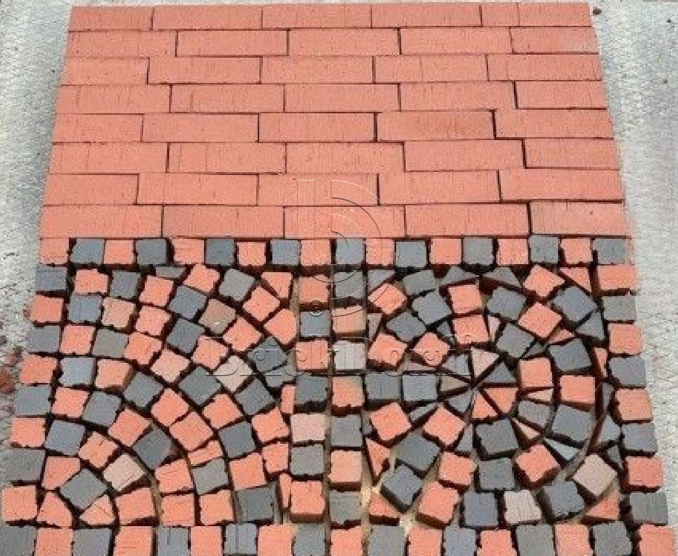 Красная ригельная тротуарная плитка/брусчатка клинкерная 250*80*52 мм, пятый элемент