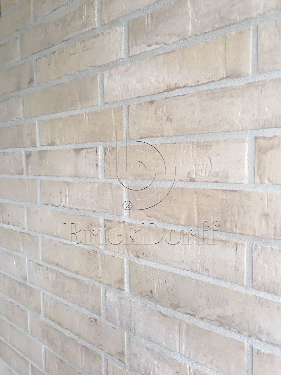 Клинкерная фасадная плитка облицовочная под кирпич Stroeher (Штроер) Kontur EG 470 beige engobiert рельефная, 440*52*12 мм