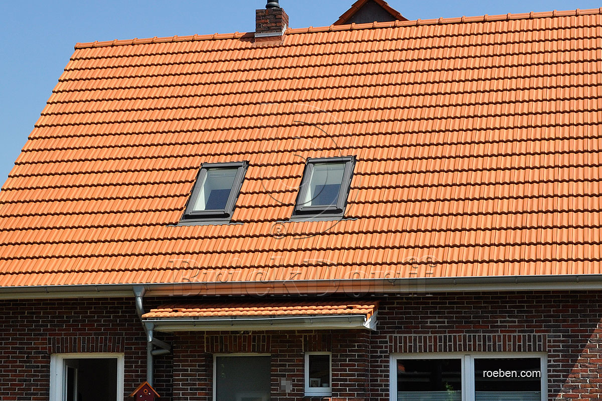 Керамическая черепица рядовая Roben Elsass натуральный красный