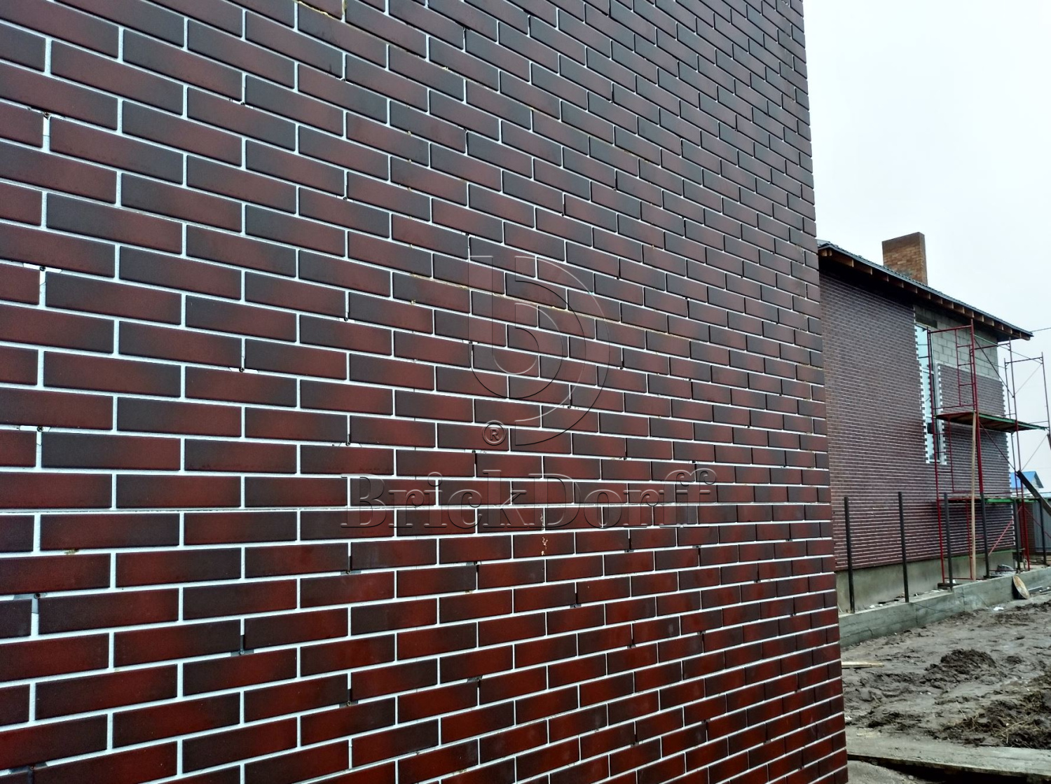 CLOUD BROWN 245X66х7,4 мм Клинкерная фасадная плитка под кирпич облицовочная коричневая