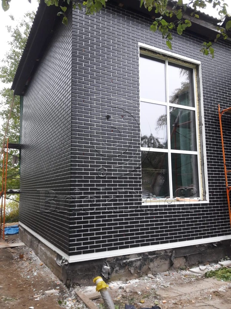 SCANDIANO NERO 245X66х7,4 мм Клинкерная фасадная плитка под кирпич облицовочная черная