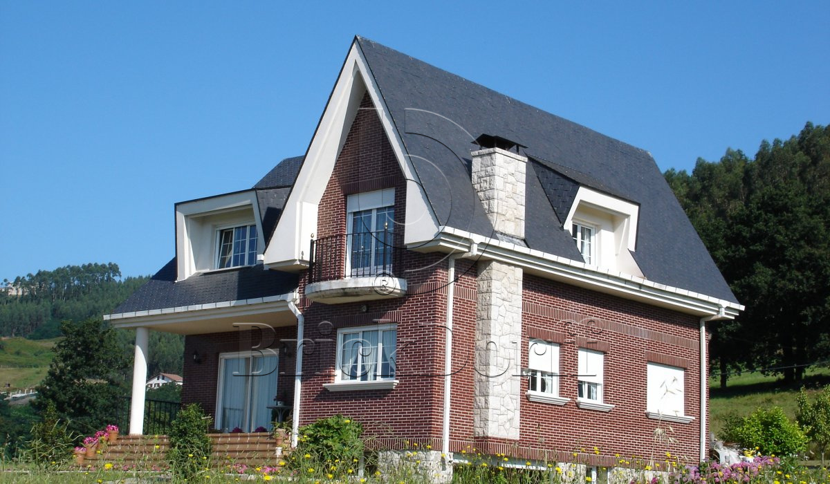 Фасадная Термопанель из Пенополиуретана ППУ 40 мм с Клинкерной Глазурованной плиткой Braun 370, 240*71*10 мм