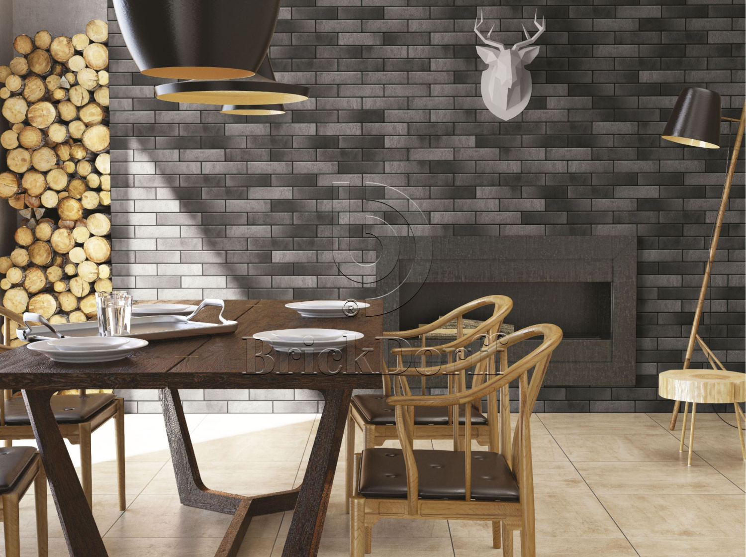 Фасадная и Интерьерная клинкерная плитка под кирпич Cerrad Elewacja Retro brick pepper 245*65*8 мм