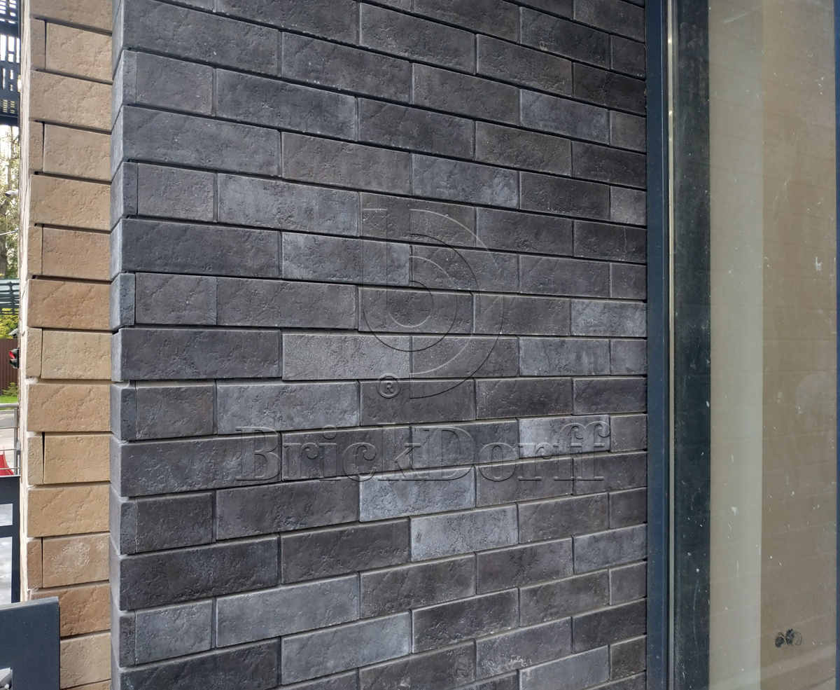 Борн-2 Плитка под кирпич для навесного вент фасада без расшивки шва  250X65X24 мм искусственный камень