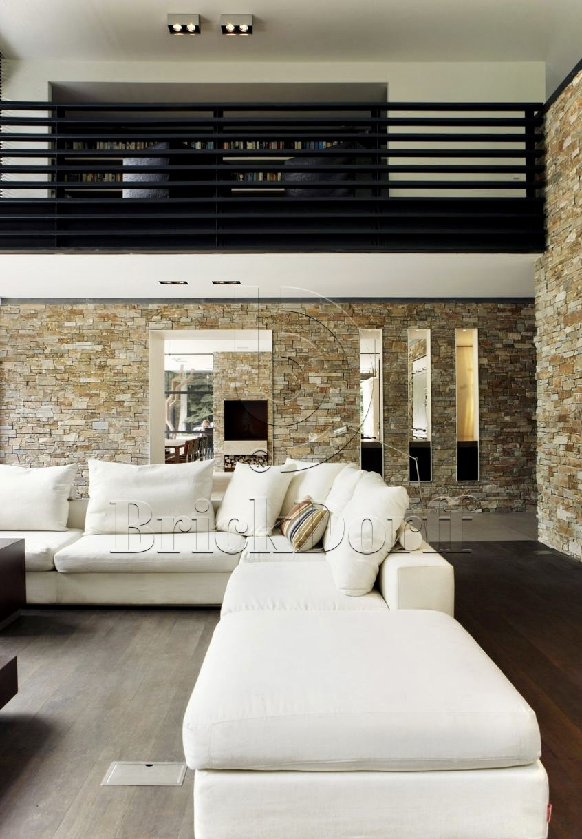 Камень грубый кварцит бежевый 550*200*20\40 мм, натуральный камень для фасада и интерьера BD