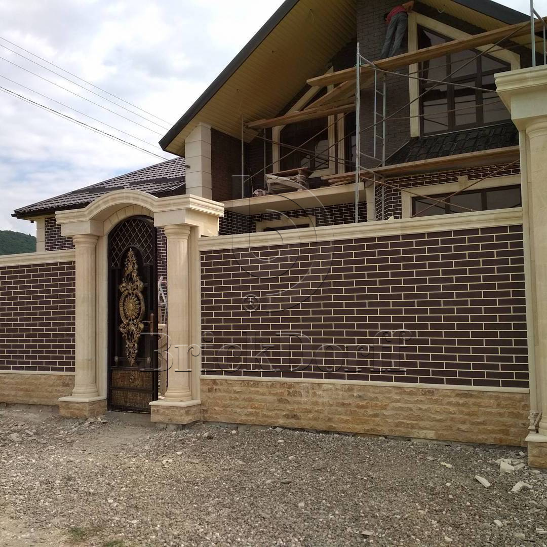 NATURAL BROWN 245X66х7,4 мм Клинкерная фасадная плитка под кирпич облицовочная коричневая