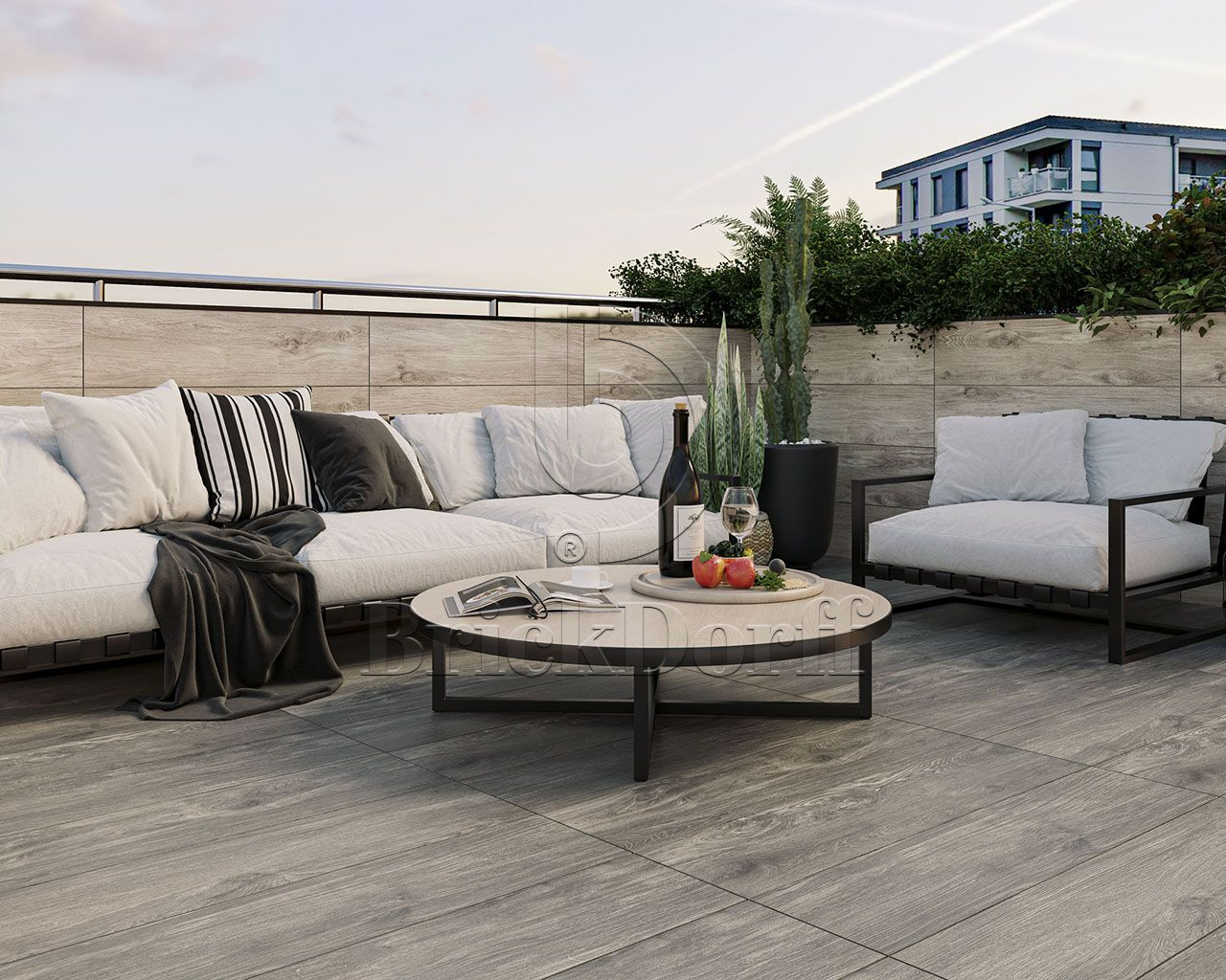 Sherwood Bianco Gres 295*1195*18 мм тротуарная плитка уличная, противоскользящая, керамогранитная Paradyz