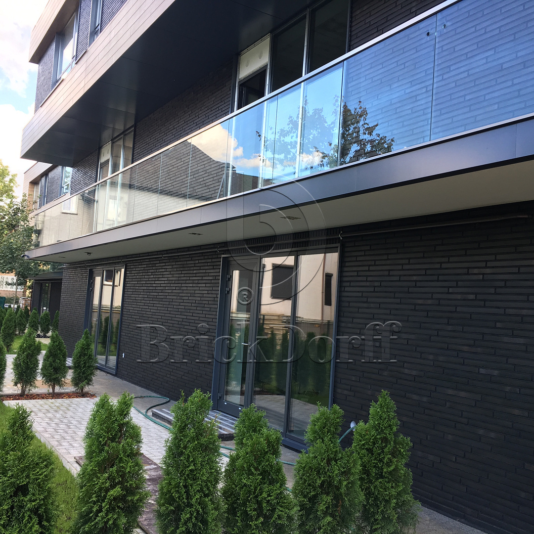 RIEGEL 50 456-schwarz-blau, 490*40*14мм Stroeher Клинкерная фасадная плитка под кирпич ригельная Langformat