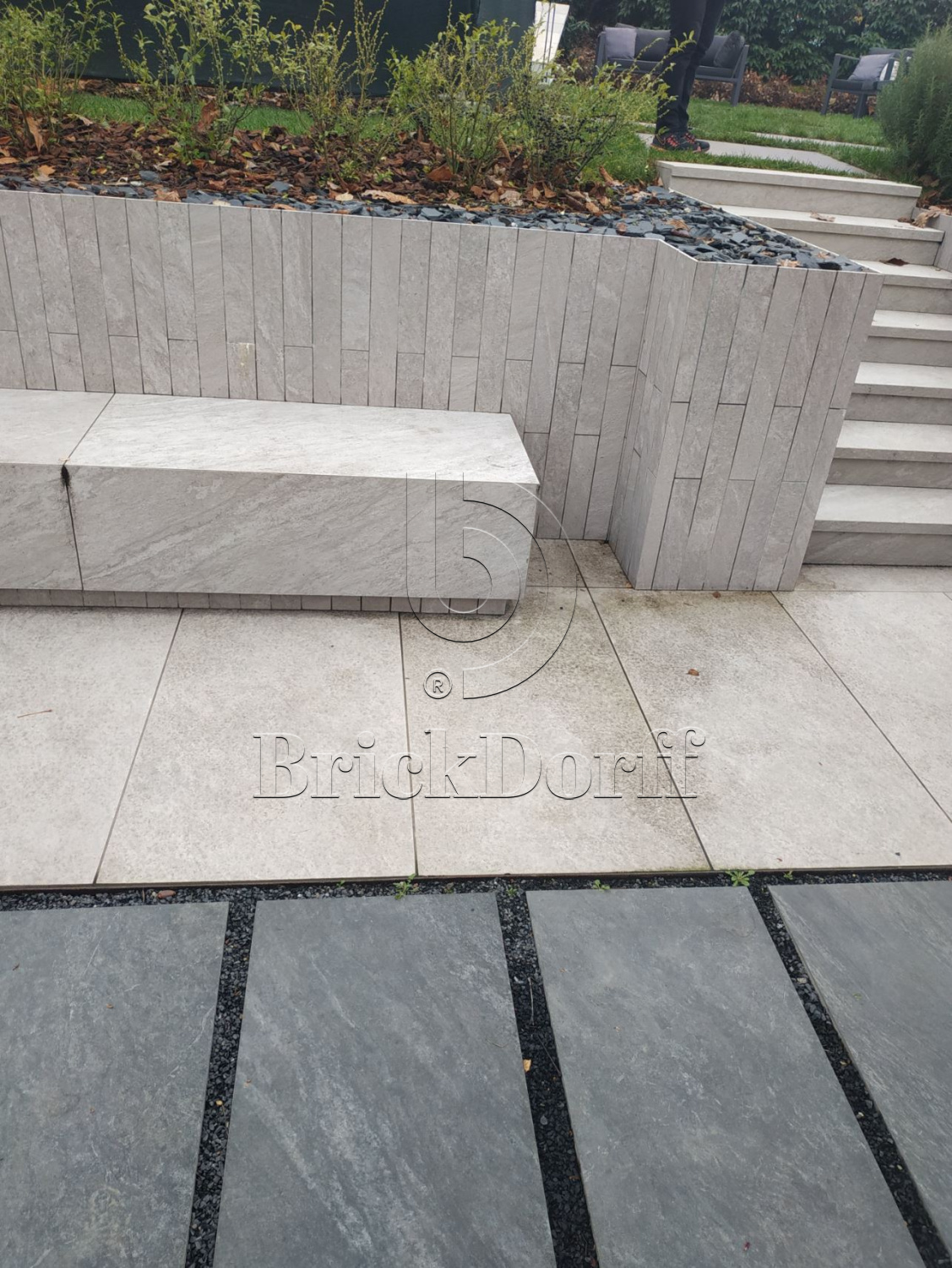 Тротуарная плитка Серая. Cliff Grigio 60 LASTRA 20mm / Клиф Гриджио 60 Ластра 20 мм 600х600х20мм