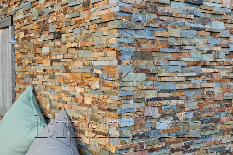 Сланец Цветной-1120 600*150*10-20 мм, натуральный камень для фасада и интерьера BD