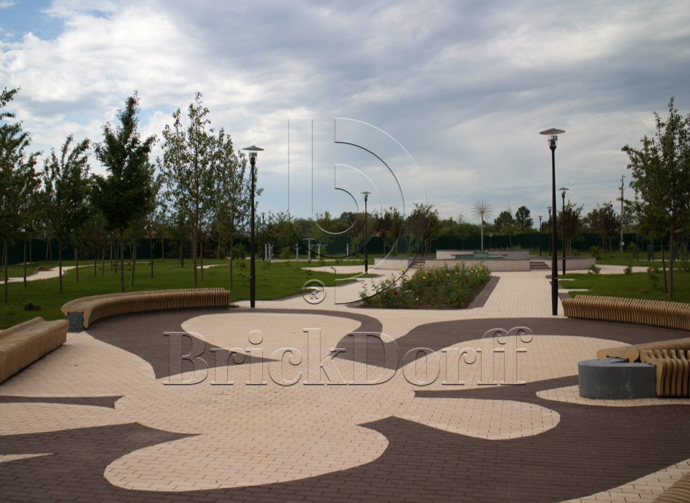 Тротуарная плитка / брусчатка Клинкерная ЛСР (RAUF Design) коричневый "Мюнхен" 200*100*50 мм