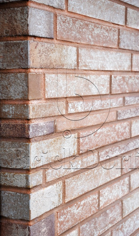 Клинкерная фасадная плитка облицовочная под кирпич Stroeher (Штроер) Zeitlos 357 backstein рельефная, 400*35*14 мм