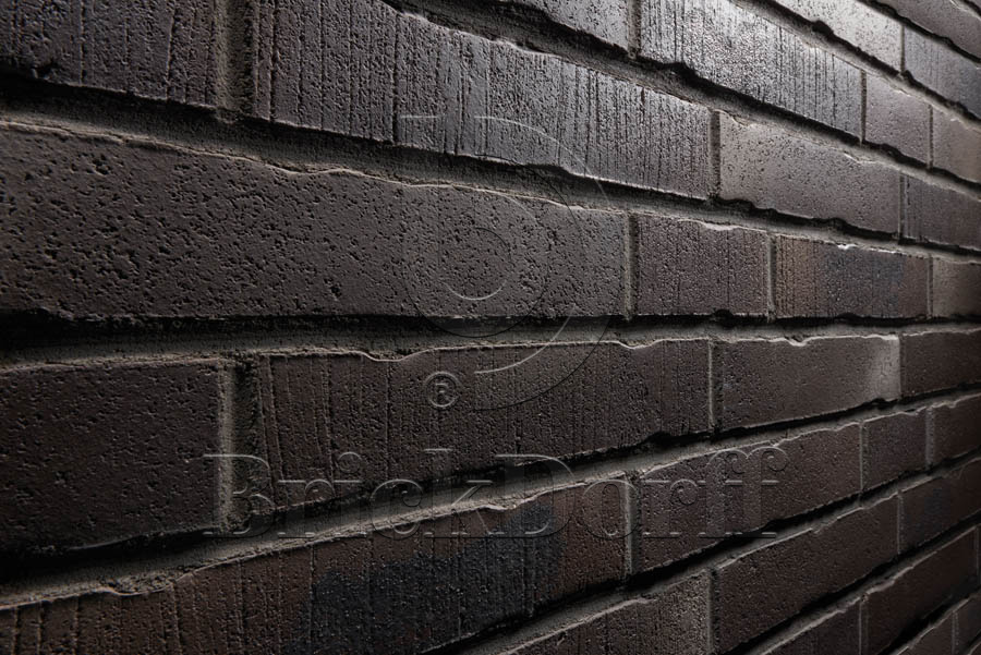 Клинкерная фасадная плитка облицовочная под кирпич Stroeher (Штроер) Handstrich 394 schwarzkreide шероховатая, 240*52*14 мм