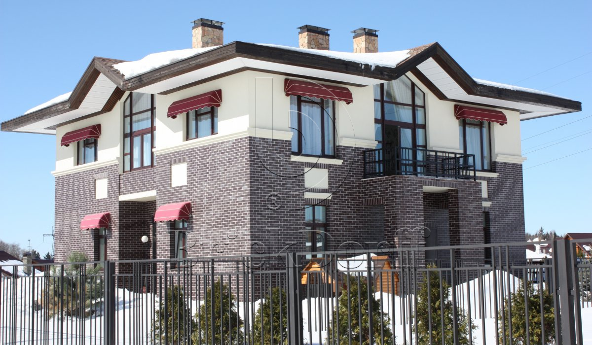 Фасадная Термопанель из пенополистирола ППС 60 мм с клинкерной плиткой Aubergine glatt 240*71*10 мм