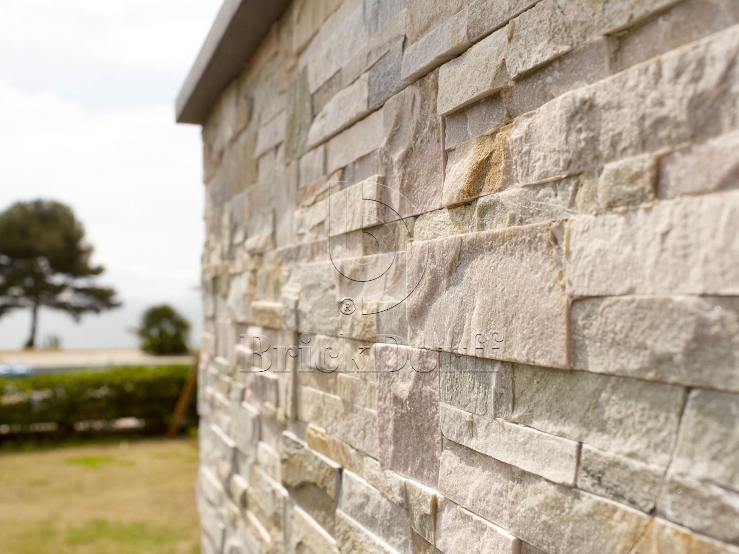 Сланец Бежевый 350*180*10\12 мм, натуральный камень для фасада и интерьера BD