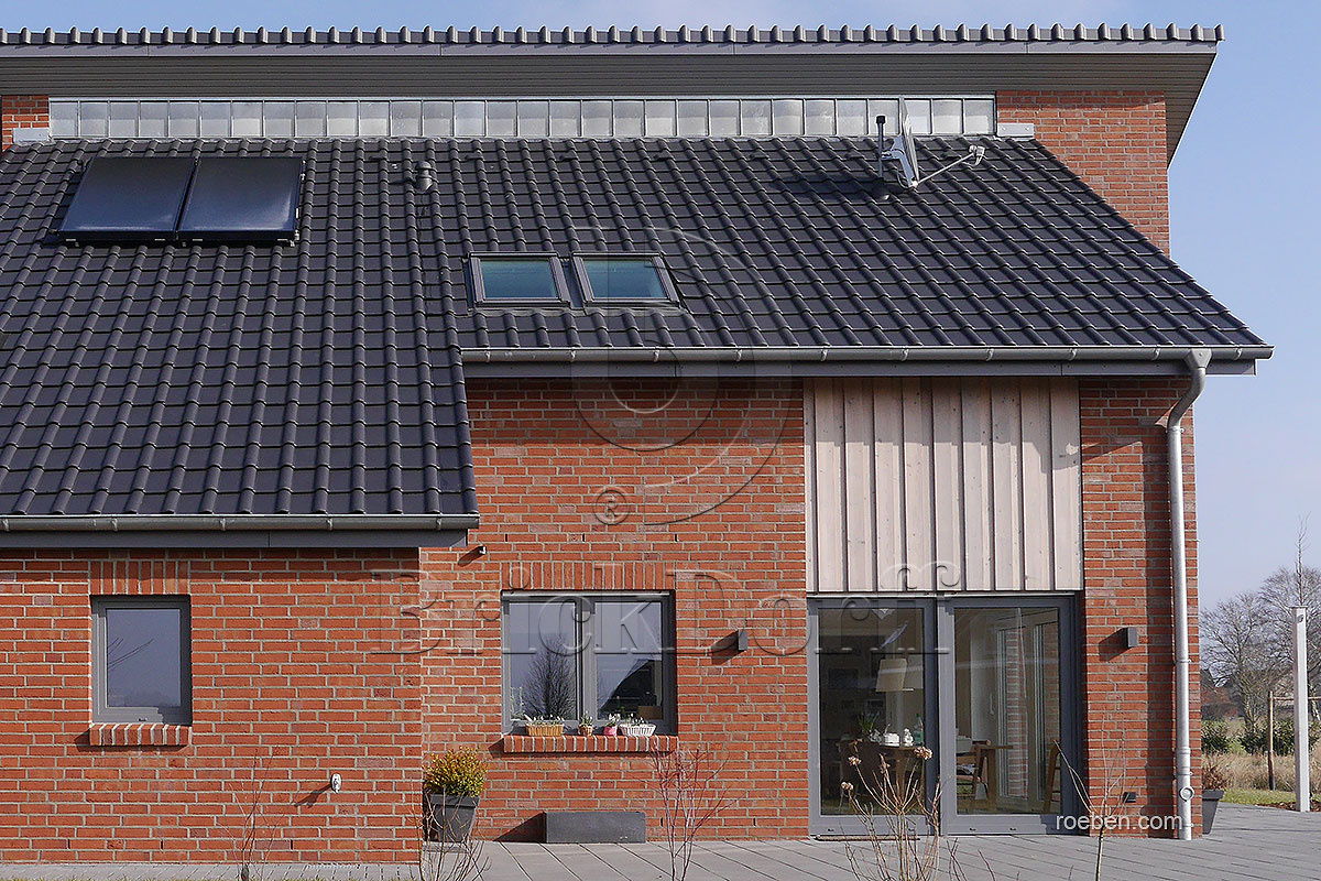 Керамическая черепица рядовая Roben Piemont антрацитовый серый ангоб