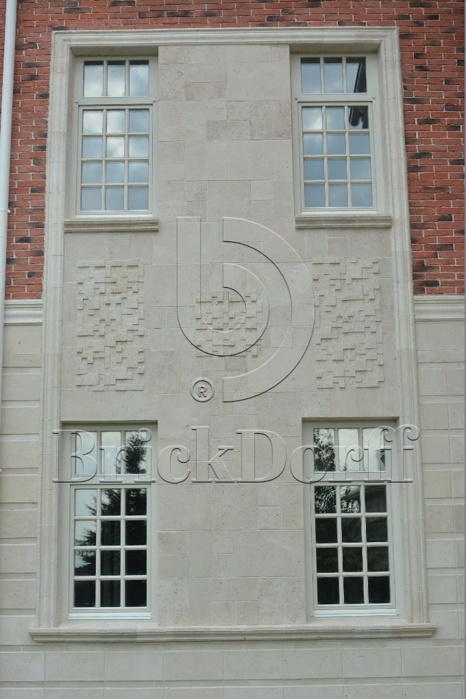 Фасадная облицовочная декоративная плитка травертин-касса 01