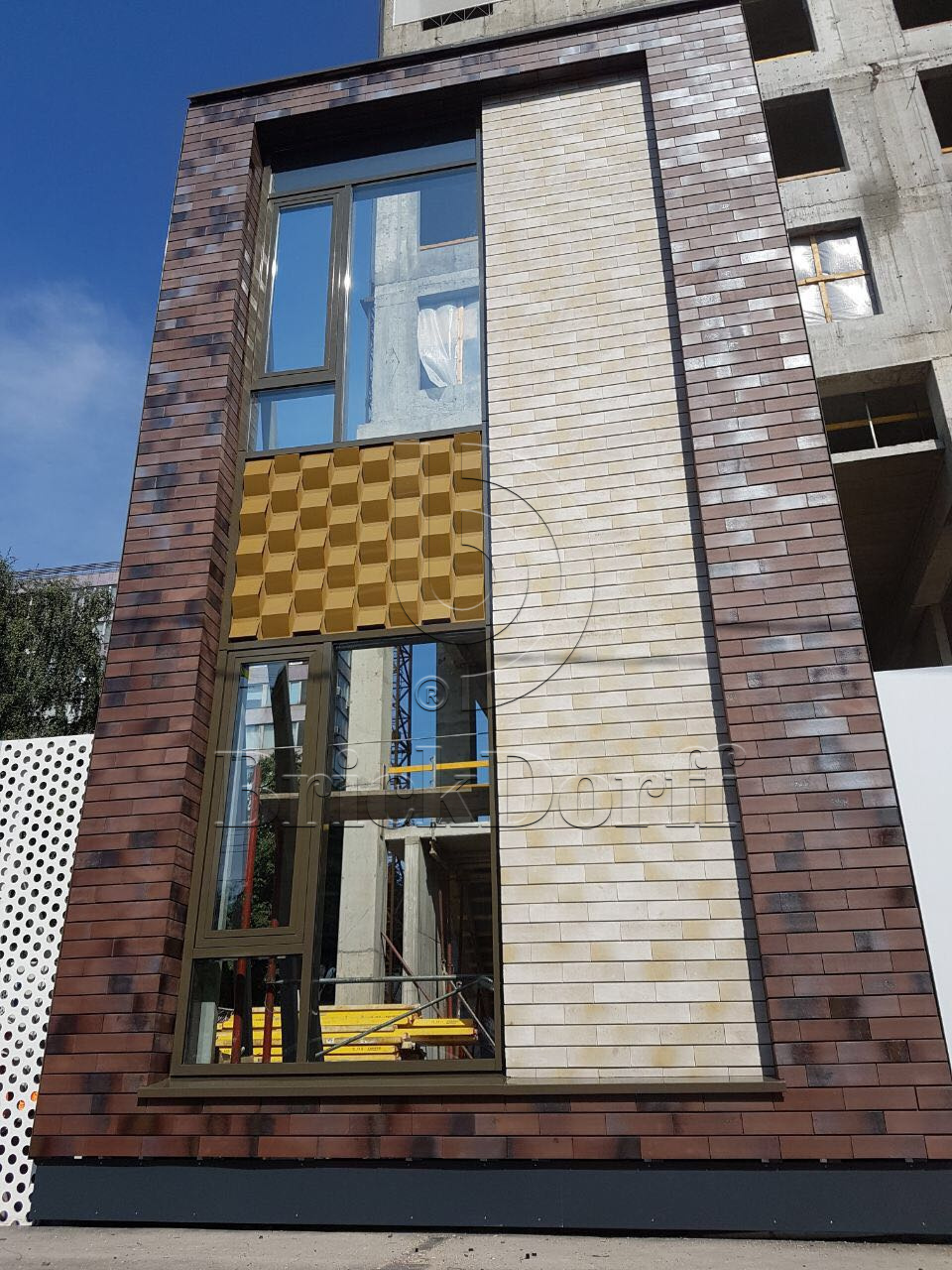 RIEGEL 50 455-braun-blau, 490*40*14мм Stroeher Клинкерная фасадная плитка под кирпич ригельная Langformat