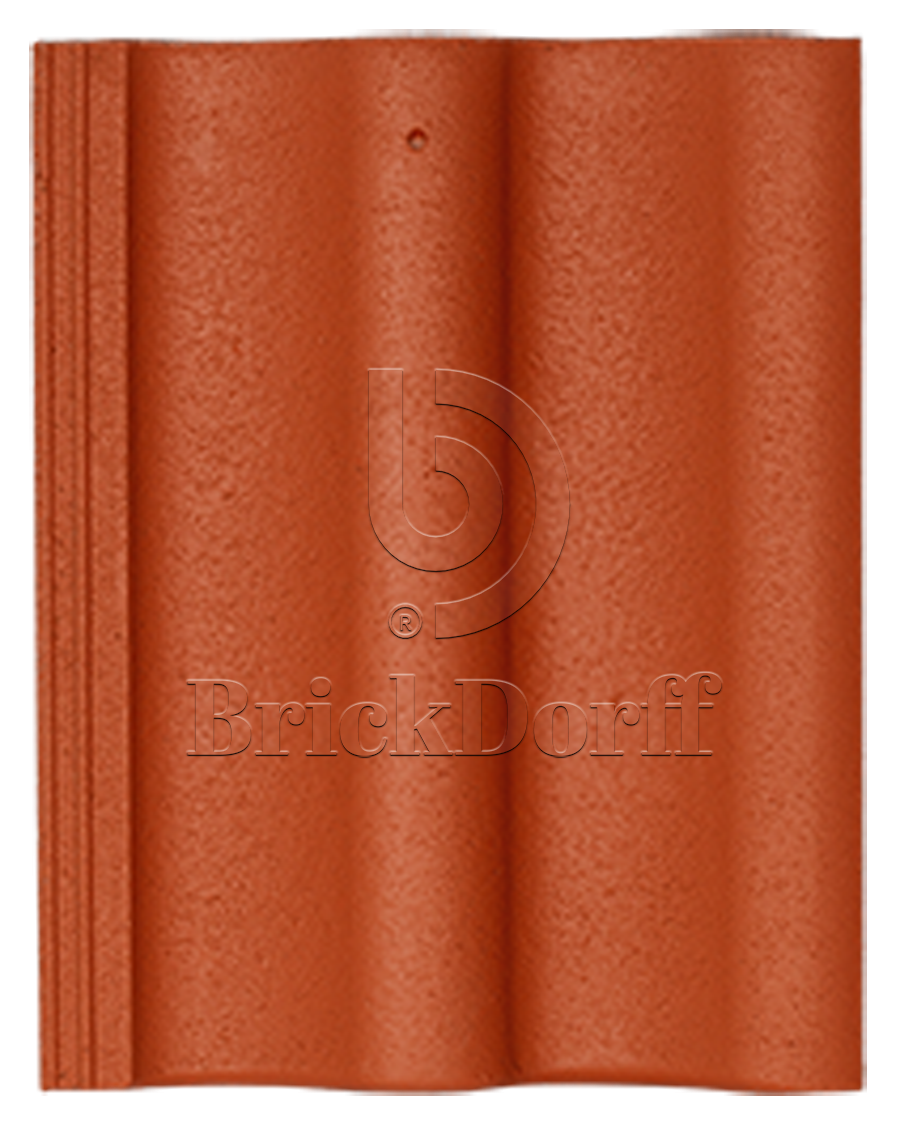 Натуральная цементно-песчаная черепица рядовая Classic кирпично-красный 24, Kriastak Baltic tile