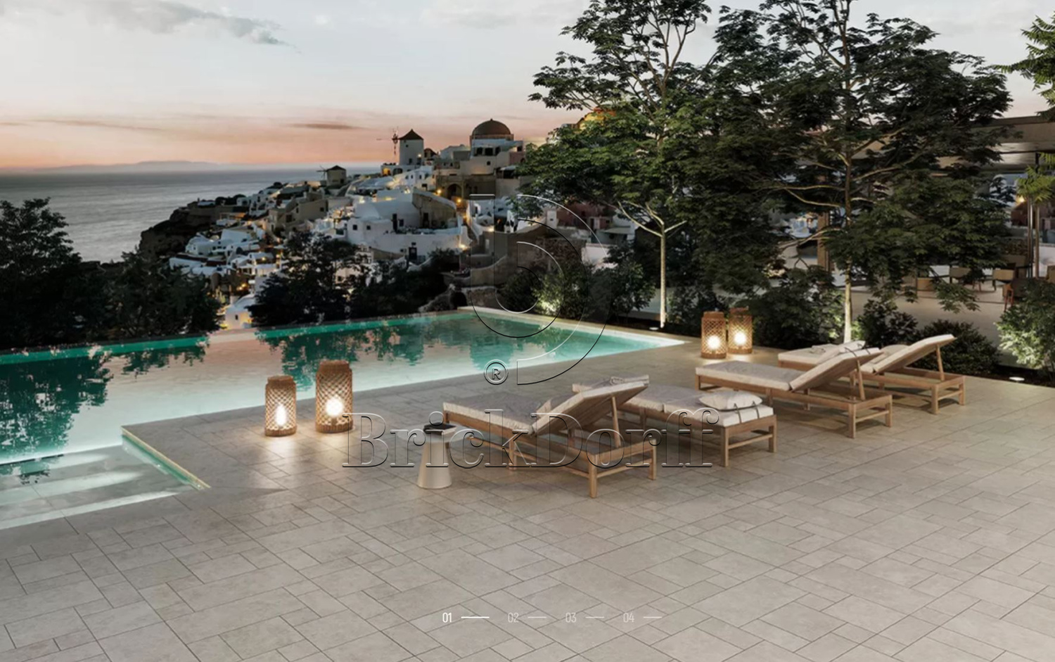 Ardenas MARFIL Exagres 330*330*12 мм, клинкерная ступень флорентинер- с капиносом, противоскользящая