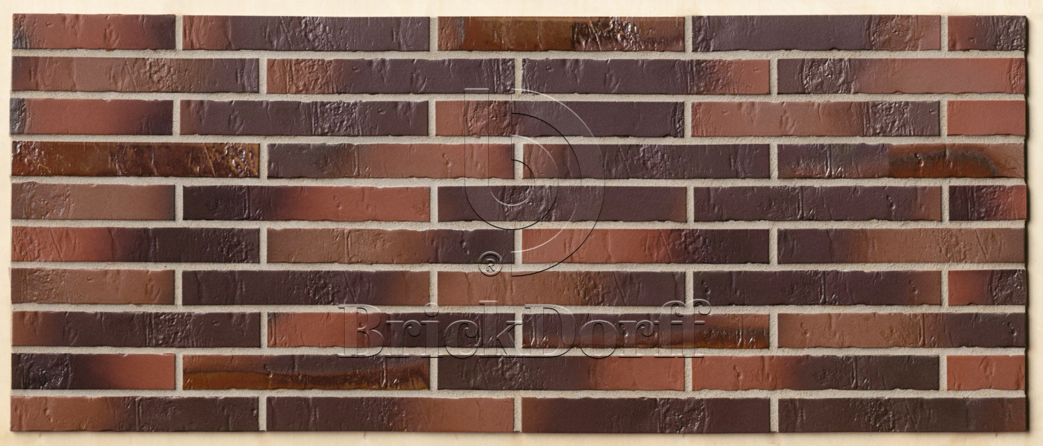 Buxtehude KohleBrand Schieferstruktur 365x52x10 мм, ABC Клинкерная фасадная плитка под кирпич ригельная Langformat