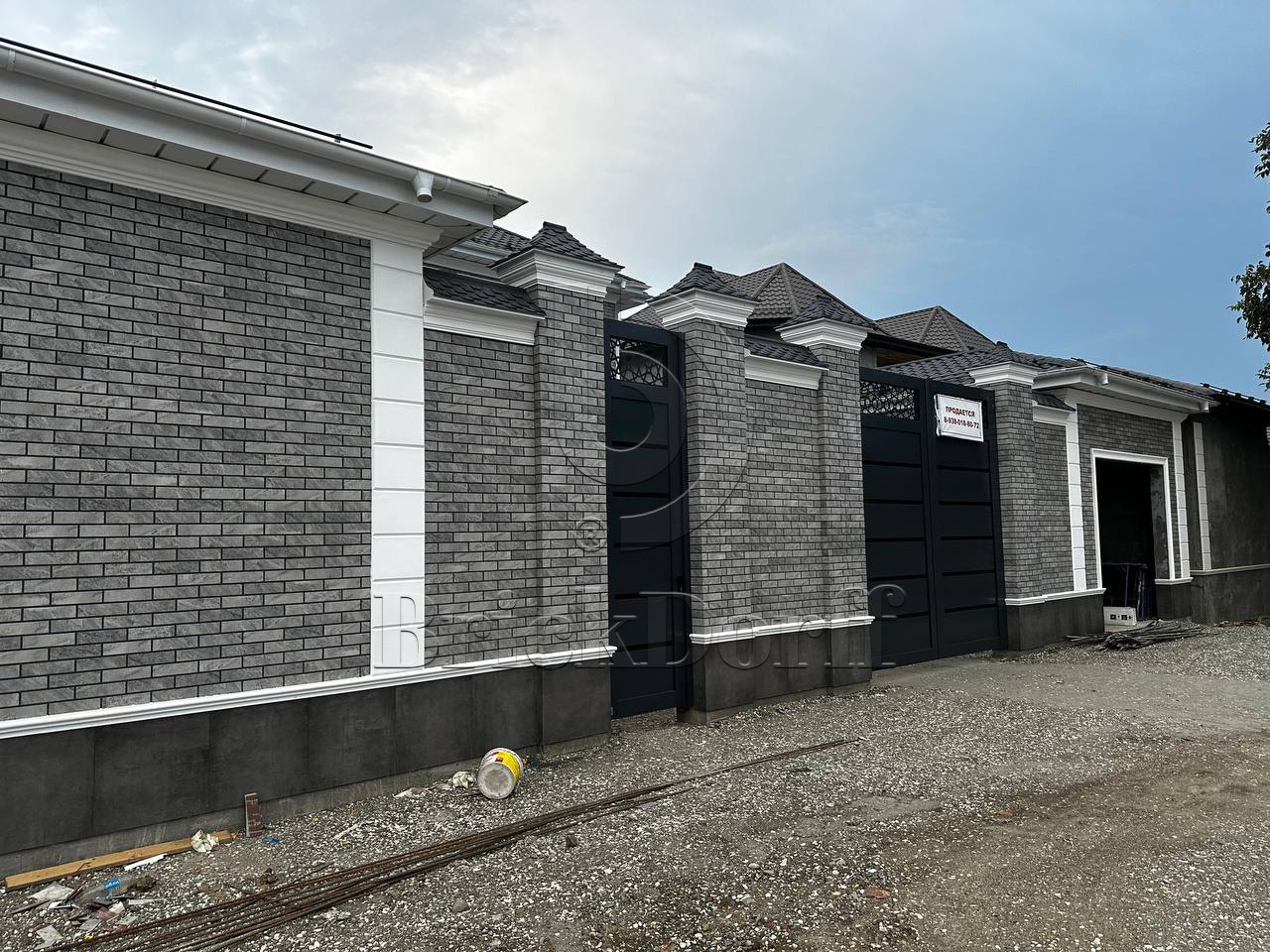 Mattone Pietra Grafit 245X66х7,4 мм Клинкерная фасадная плитка под кирпич облицовочная, серая