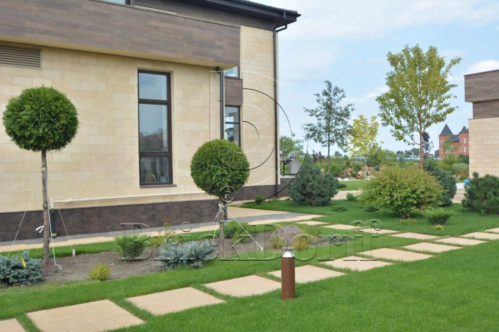 Фасадная облицовочная декоративная плитка травертин-касса 01