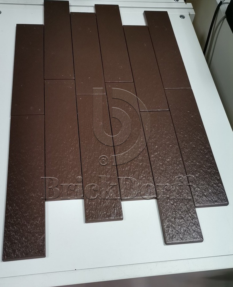 Амстердам-4 рельефная, коричневая клинкерная фасадная плитка под кирпич 245*65*7 мм, керамин