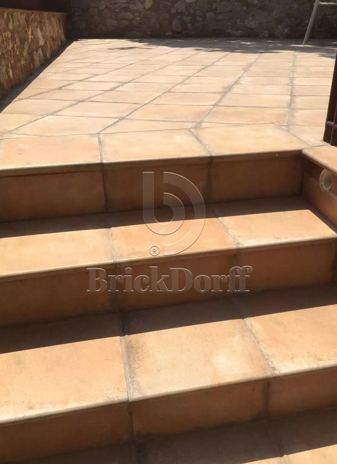 Alhamar SALMON Exagres 330*330*12 мм, клинкерная ступень флорентинер- с капиносом, противоскользящая