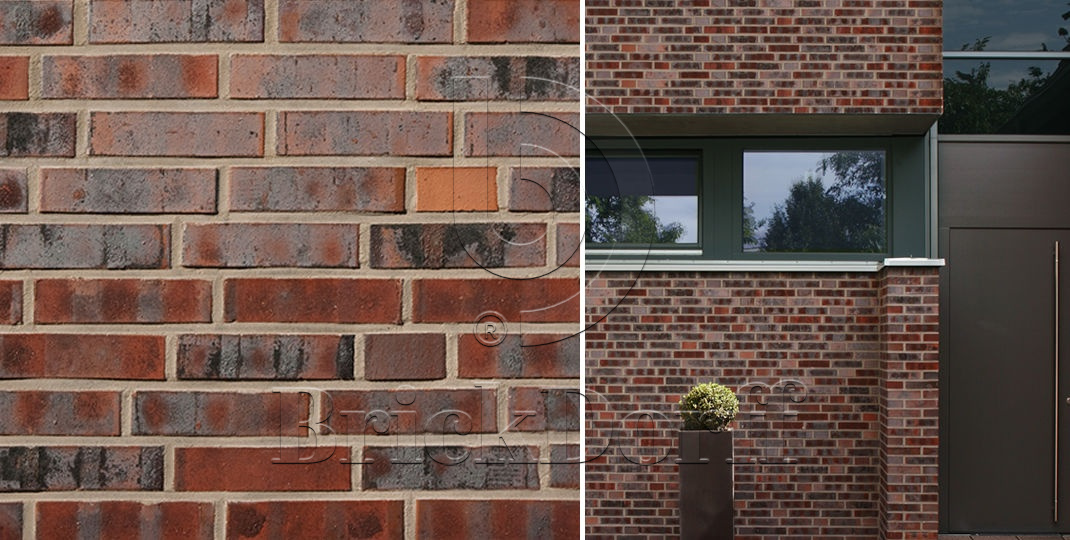 Кирпич облицовочный Клинкерный ABC 1876 Wittenburg Kohlebrand mit Sinterschmolz Wasserstrich NF 240*115*71 мм