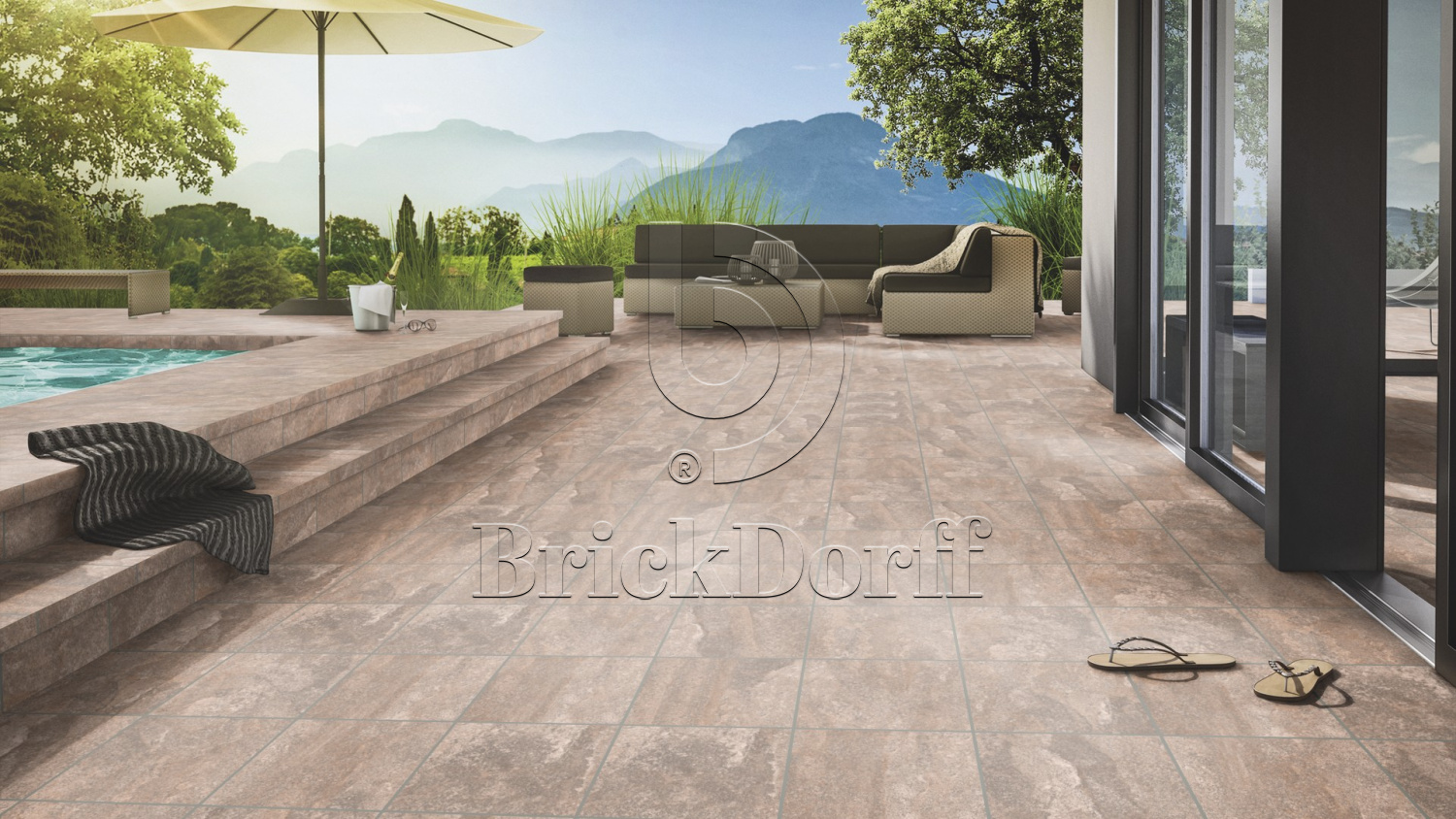 Клинкерная Плитка напольная противоскользящая Stroeher KERAPLATTE EPOS 957 kawe 444*294*10 мм