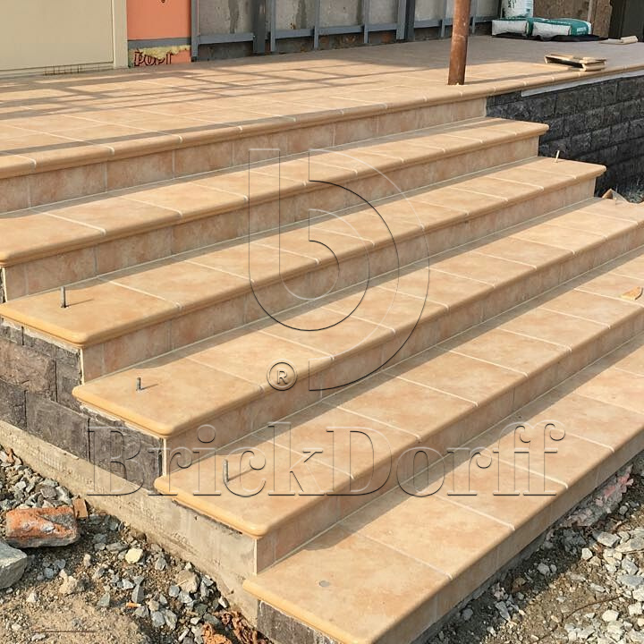 Клинкерная ступень флорентинер противоскользящая плитка EURAMIC CAVAR 541 facello 340*294*10 мм